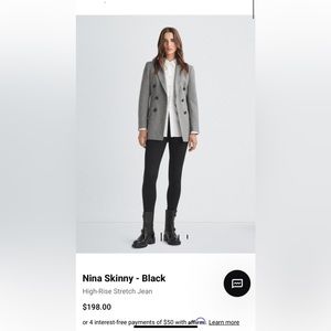 Rag & bone Nina high rise skinny black pants